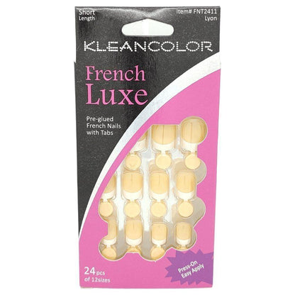 Kleancolor French Luxe Pre - glued French Nails With Tabs 24 Pcs Of 12 Sizes - Gtworld.de