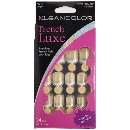 Kleancolor French Luxe Pre - glued French Nails With Tabs 24 Pcs Of 12 Sizes - Gtworld.de
