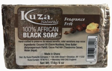 Kuza 100% African Black Soap Fragrance-Free 4 oz