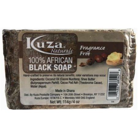 Kuza 100% African Black Soap Fragrance-Free 4 oz