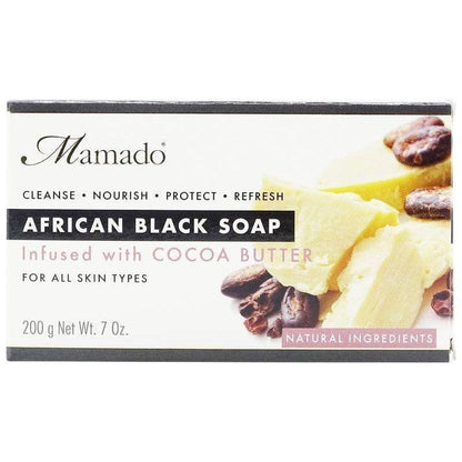 Mamado African Black Soap Infused with Cocoa Butter 200g - gtworld.de