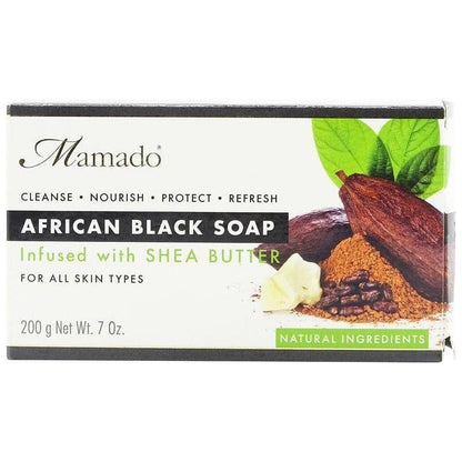 Mamado African Black Soap Infused with Shea Butter 200g - gtworld.de