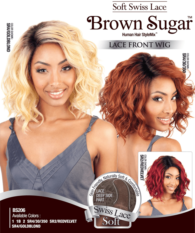 Mane Concept Brown Sugar Swiss Lace Front Blended Echthaar Perücke 206