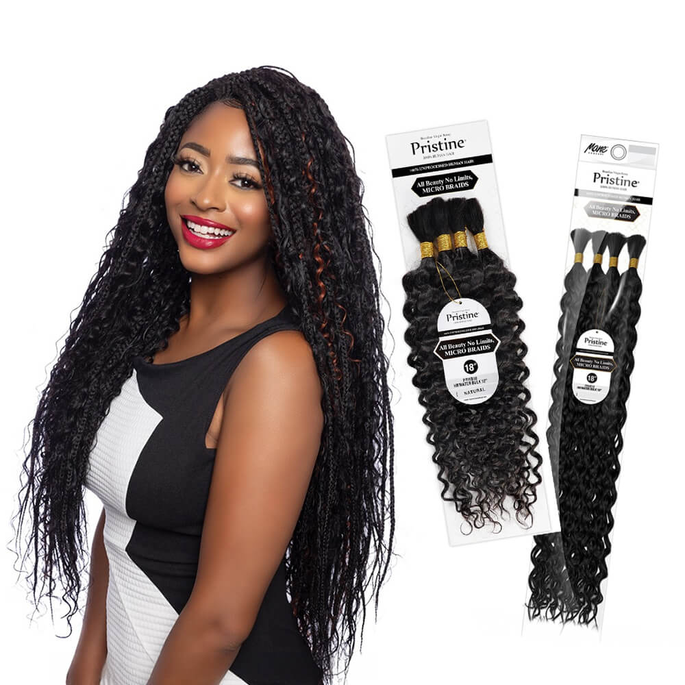 Mane Concept Pristine Water Bulk 100% Unprocessed Human Hair Braids 18&quot; / 24&quot;