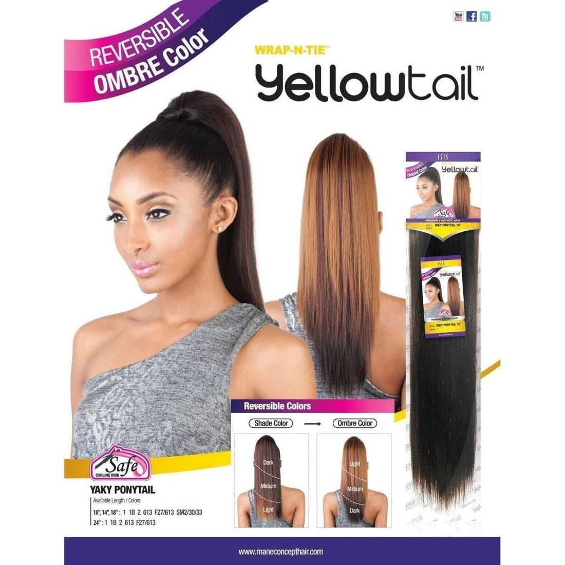 Mane Concept Yaky Synthetic Straight Ponytail 24&quot; - Gtworld.de