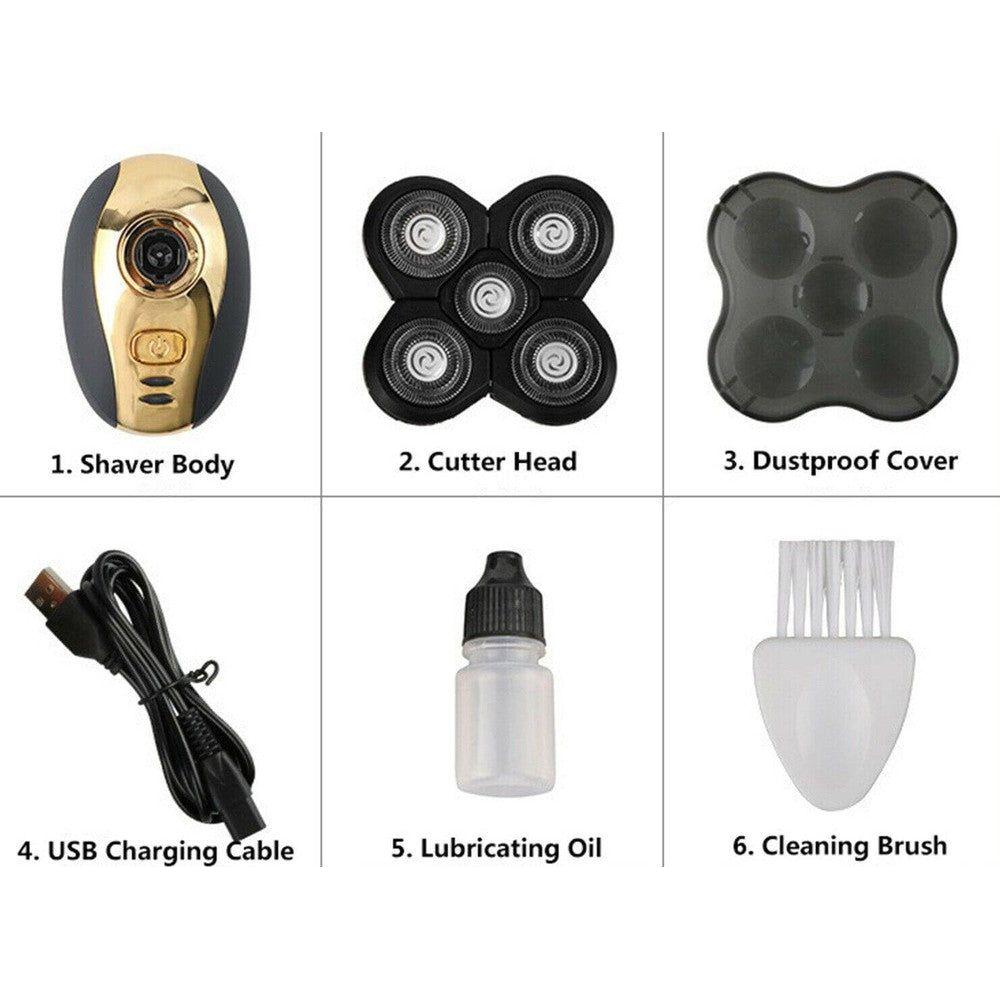 JINDING Electric Head Shaver for Men 5 in 1 Gold