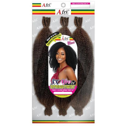 Mane Concept Afri-Naptural 3X Afro Spring Twist Synthetic Hair 16&quot; / 24&quot;