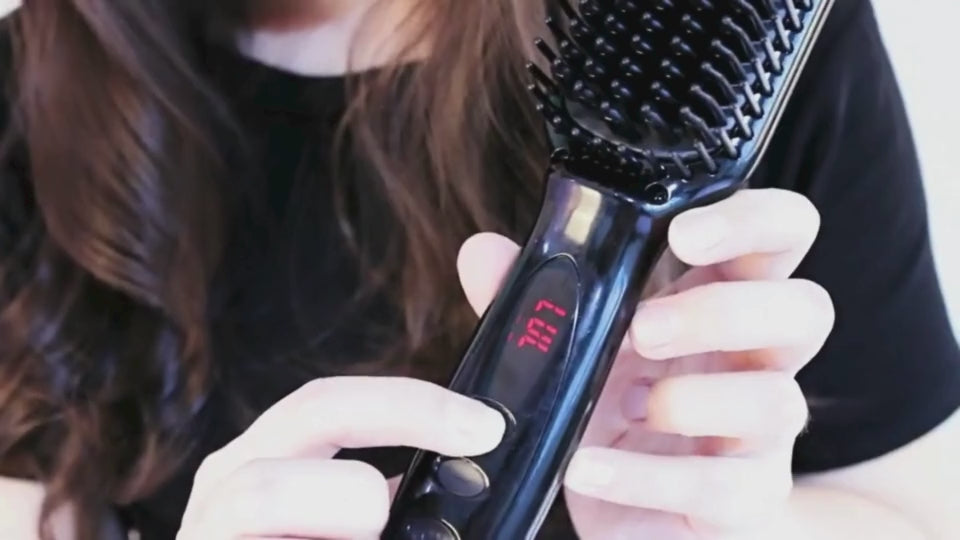 Dreamfix Adjustable Heated Straightening Ceramic Brush (Black)