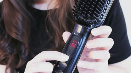 Dreamfix Adjustable Heated Straightening Ceramic Brush (Black)