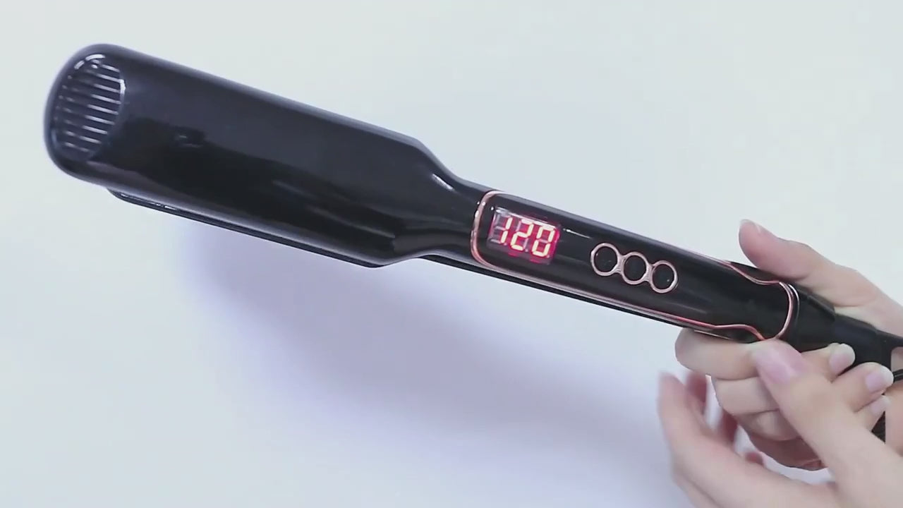 Dreamfix Sleek Ceramic Flat Iron with Digital Control (Black)