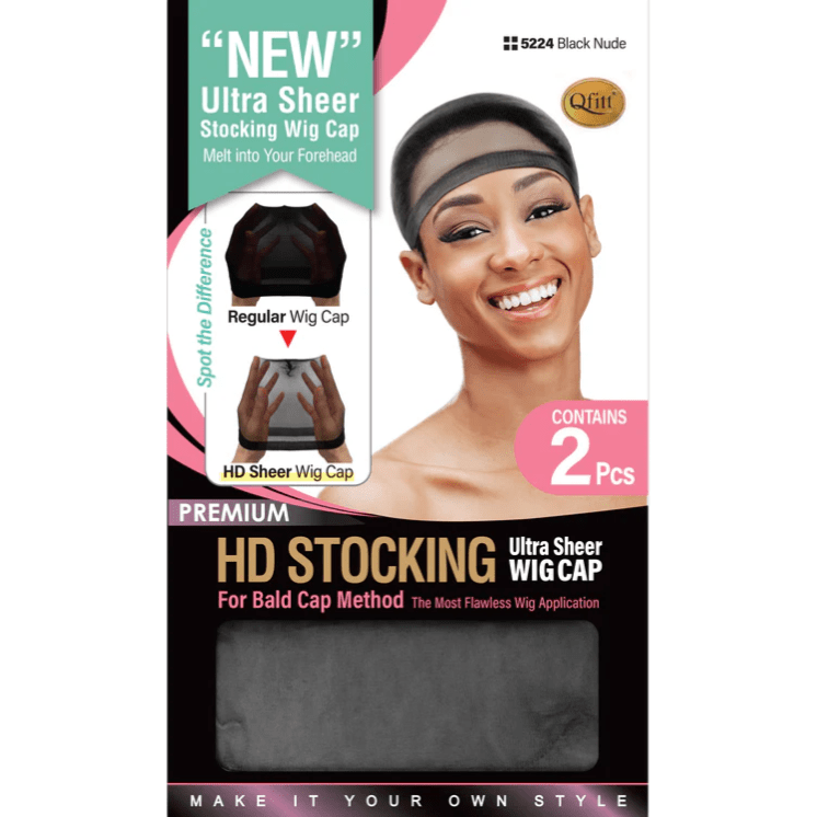 Qfitt HD Stocking Wig Cap - Black Nude (5224) - gtworld.de