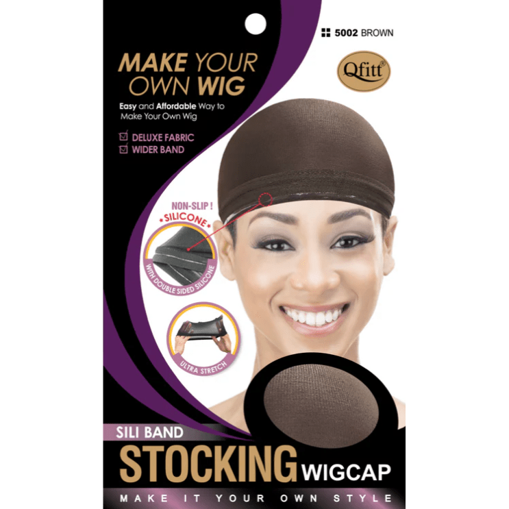 Qfitt Sili Band Stocking Wig Cap - Brown (5002) - gtworld.de