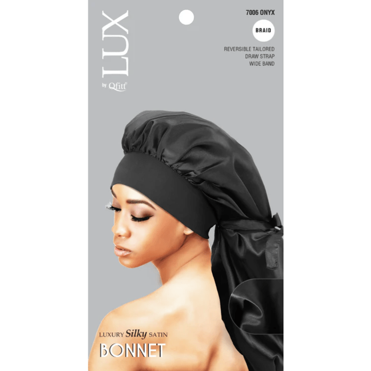 Qfitt Silky Satin Long Bonnet - Onyx (7006) - gtworld.de