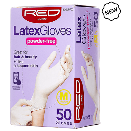 Red By Kiss Latex Gloves Powder-Free 50 Pcs S/M/L/XL