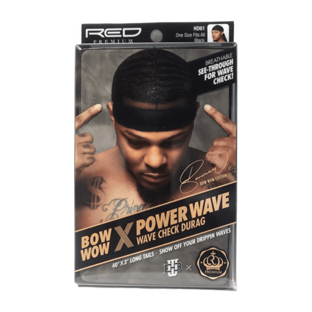 Red By Kiss Premium Bow Wow X Power Wave Check Durag Black - Gtworld.de