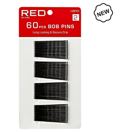 Red By Kiss Bob Pins 2&quot; 60Pcs Black