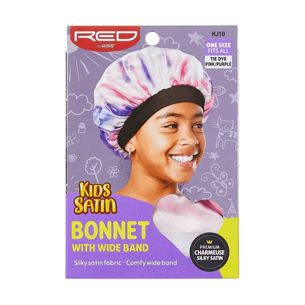 Red By Kiss Kids Satin Bonnet - Tie Dye Pink/Purple