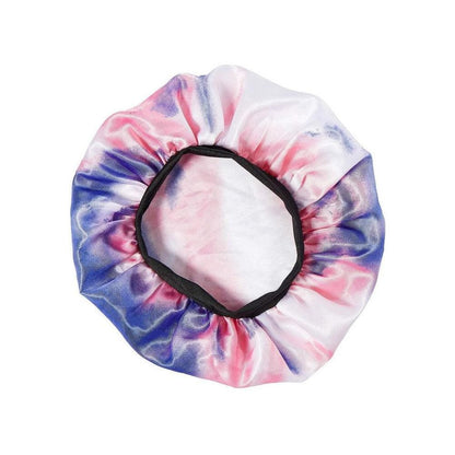 Red By Kiss Kids Satin Bonnet - Tie Dye Pink/Purple