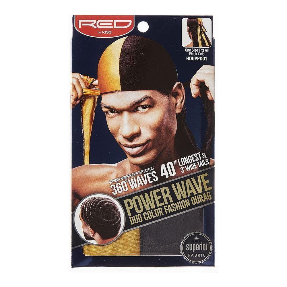 RED By Kiss: Power Wave DUO Durag - Black/Gold