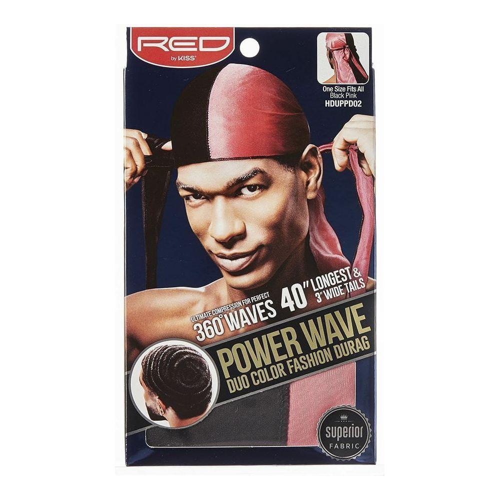 RED By Kiss: Power Wave DUO Durag - Black/Pink