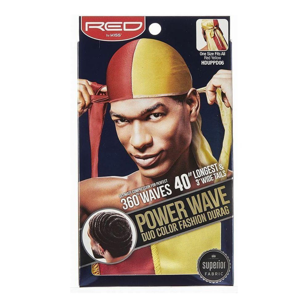 RED By Kiss: Power Wave DUO Durag - Red/Yellow