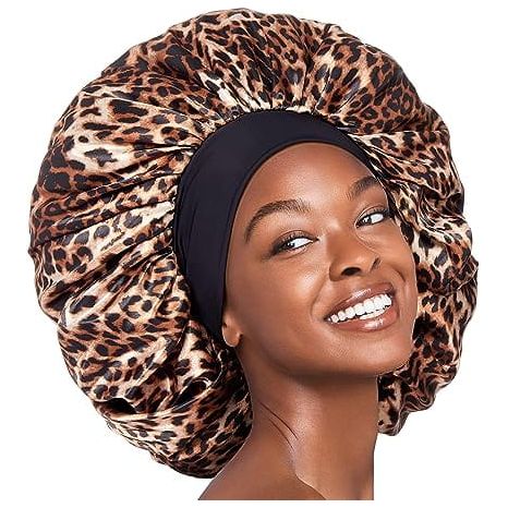 Red By Kiss Reversible Hair Cap Silky Satin Wide Edge Super Jumbo Leopard