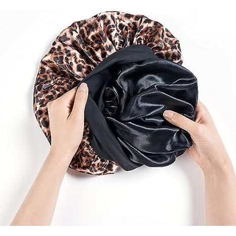 Red By Kiss Reversible Hair Cap Silky Satin Wide Edge Super Jumbo Leopard