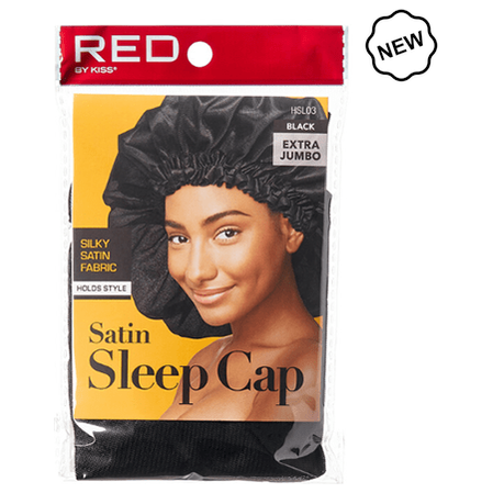 Red By Kiss Satin Sleep Cap Black Extra Jumbo