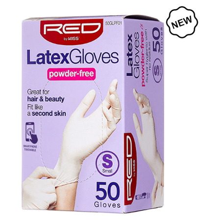 Red By Kiss Latex Gloves Powder-Free 50 Pcs S/M/L/XL