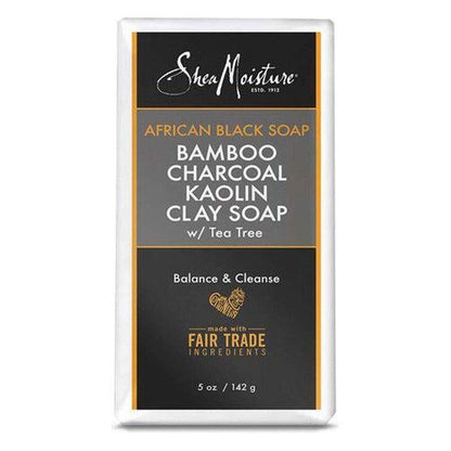 Shea Moisture African Black Soap Bamboo Charcoal Kaolin Clay Soap 142g