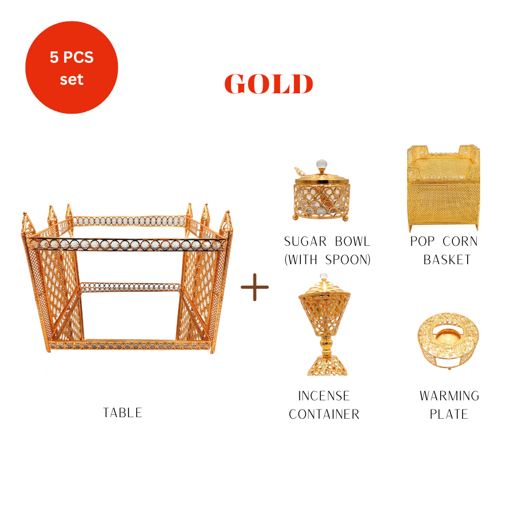 Shewhat 5pcs Rekebot Set Square 1 (Gold &amp; Silver) - gtworld.de