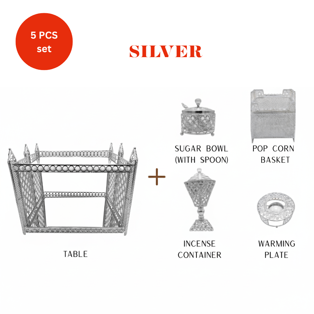 Shewhat 5pcs Rekebot Set Square 1 (Gold &amp; Silver) - gtworld.de