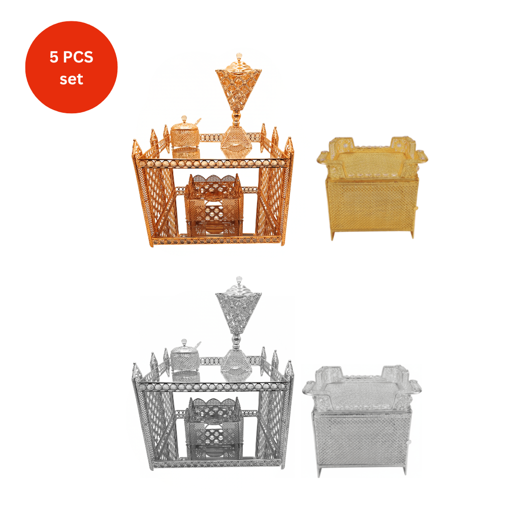 Shewhat 5pcs Rekebot Set Square 1 (Gold &amp; Silver) - gtworld.de