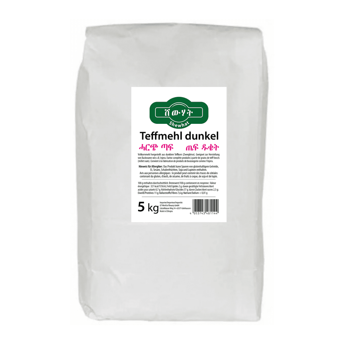 Shewhat Food Dark Teffmehl ET 5KG - gtworld.de