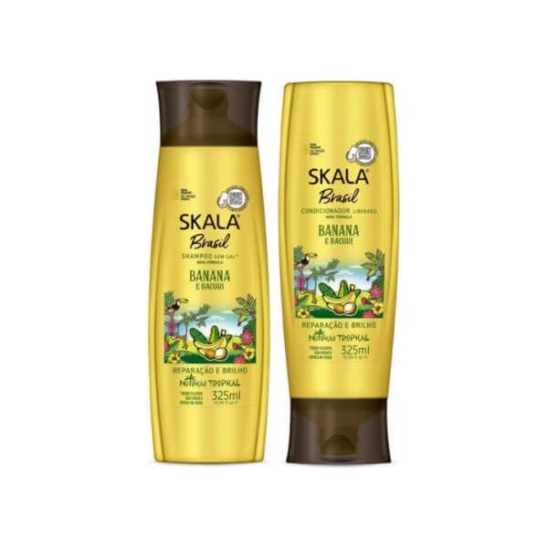 skala brasil kit banana e bacuri shampoo + conditioner 650ml