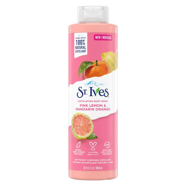 St.Ives Exfoliating Body Wash Pink Lemon &amp; Mandarin Orange 22 Oz