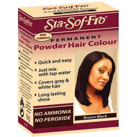 Sta-Sof-Fro permanent powder hair color, brown black