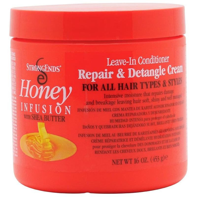 StrongEnds Honey Infusion with Shea Butter Leave-In Conditioner Repair &amp; Detangle Cream 453g