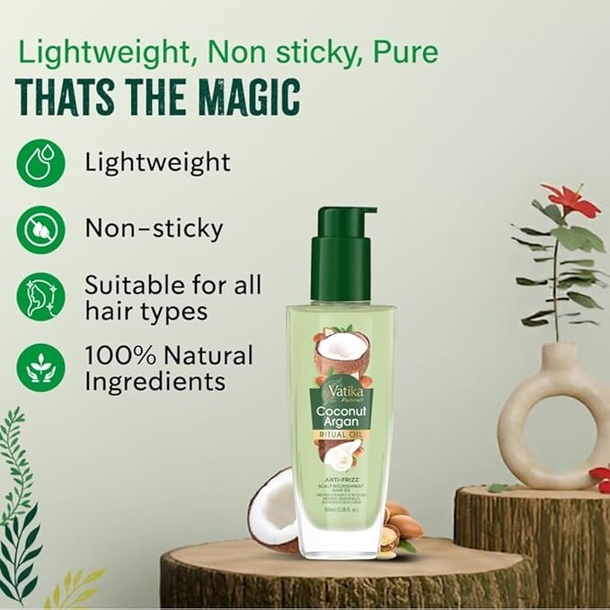 Vatika Naturals Ritual Coconut Argan Hair Oil 100ml - gtworld.de