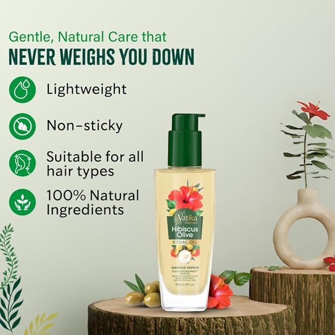 Vatika Naturals Rituals Hibiscus Olive Hair OIL 100ml - gtworld.de