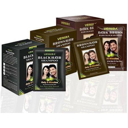 Veinira Hair Color Shampoo 10 Packs of 25ml