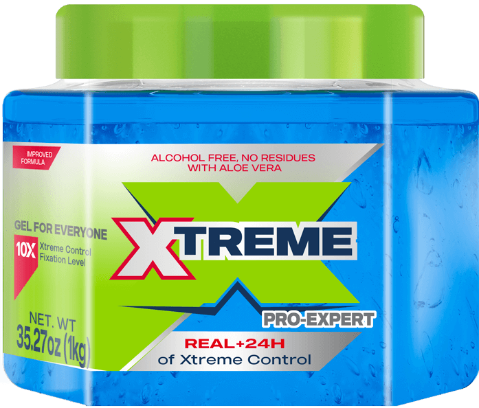 Xtreme Pro-Expert Blue Styling Hair Gel Xtreme Control W Aloe Vera 8.82oz / 35.27oz